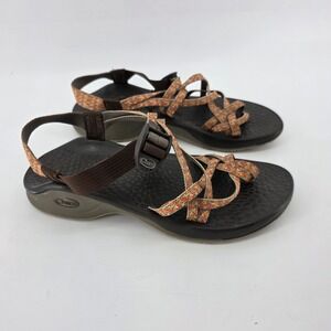 Chaco Z Cloud X2 Sandals Womens 9  Orange Multi Strap Toe Loop Hiking J199466